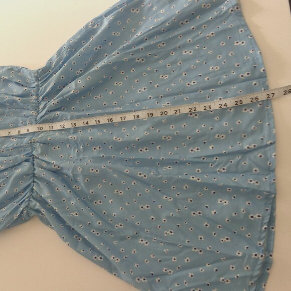 New! ZAFUL Forever Young - Floral Print Tie Mini Sundress - Light Blue - Size 6 - Picture 6 of 7